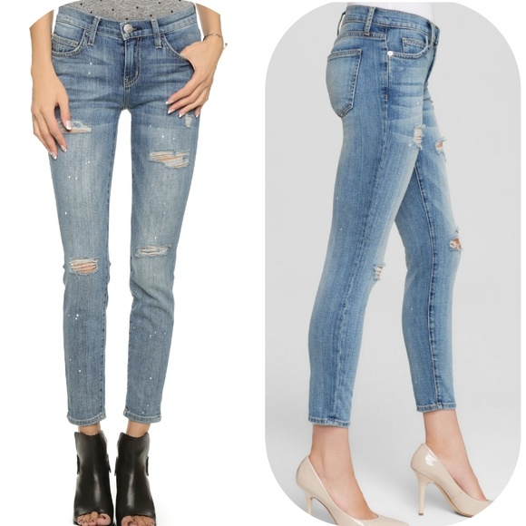 Current/Elliott Denim - Current Elliott Paint Splatter Stiletto Jeans 24